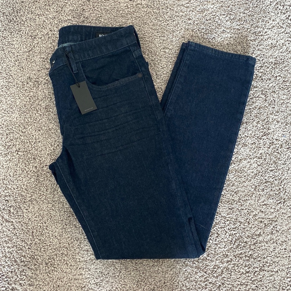 Men’s Bonobos Premium Stretch Dark Wash Jeans 32x32. Color: Resin Rinse.